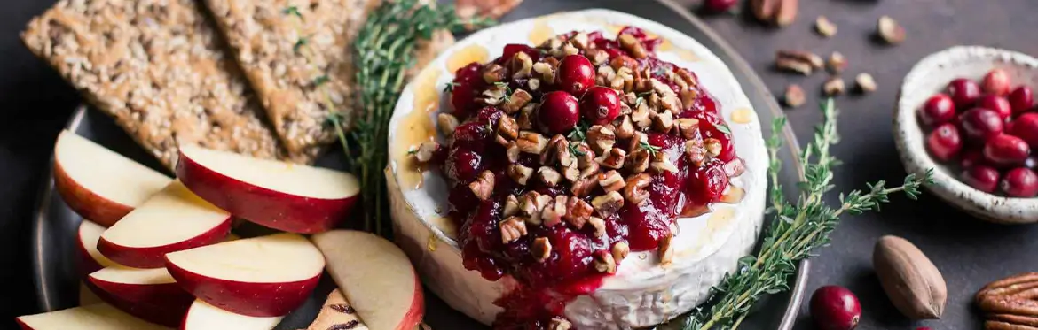 pecans on cranberry brie