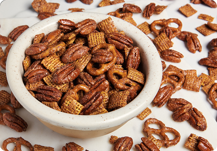 Candy pecan snack mix recipe